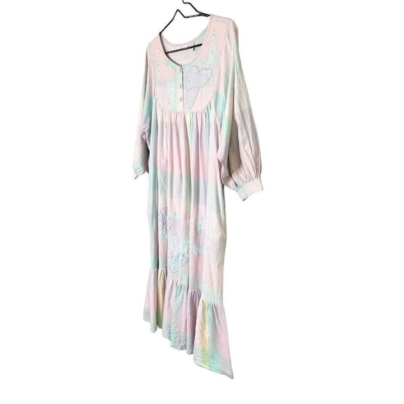 Vtg Nightgown Large Pastel Cotton Prairie Cottagecore Patchwork Dolly - Picture 3 of 16
